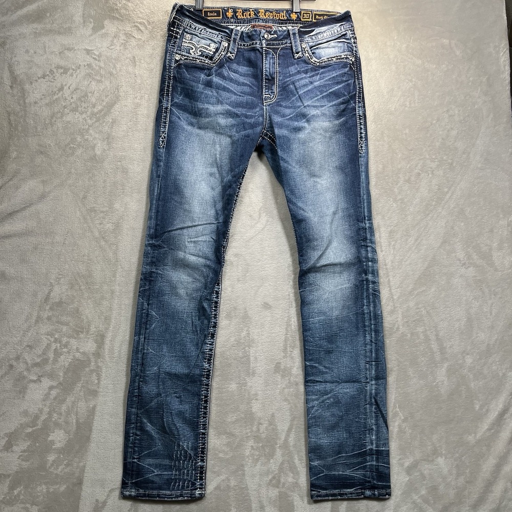 Rock Revival Jeans Womens Easy Straight "Irela" Size 30x33